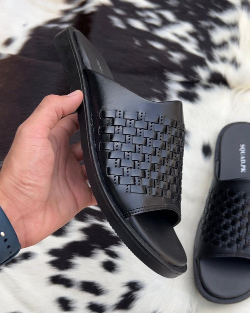 Black Braided Slide