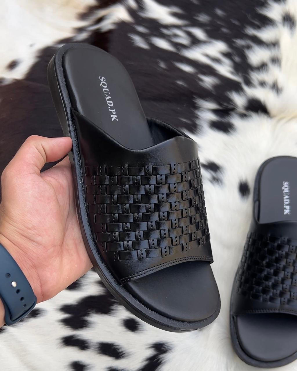 Black Braided Slide