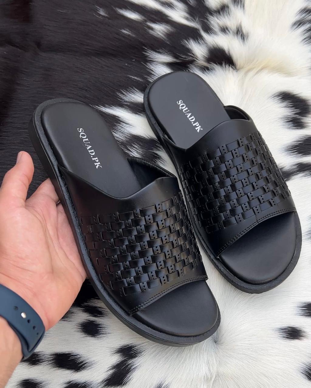 Black Braided Slide